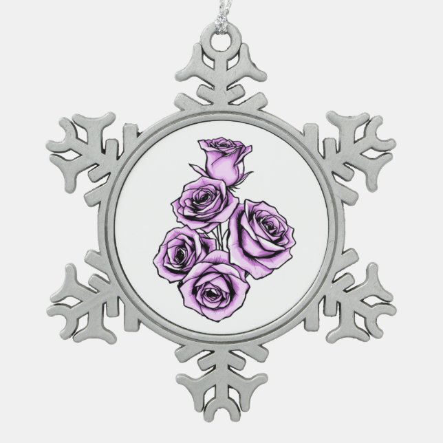 Ornement Flocon De Neige Mystical Purple Rose (Devant)