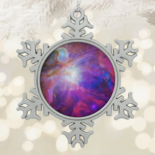 Ornement Flocon De Neige Nébuleuse d'Orion teintée de rose