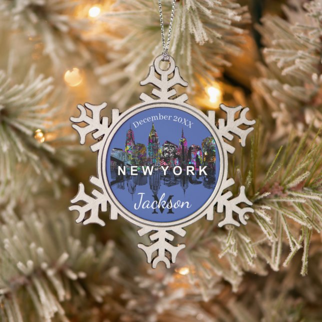 Ornement Flocon De Neige New York City en graffiti (Arbre)