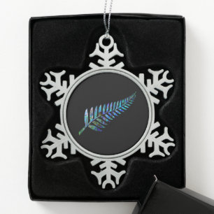 ORNEMENT FLOCON DE NEIGE NEW ZEALAND FERN SIMPLE PAUA