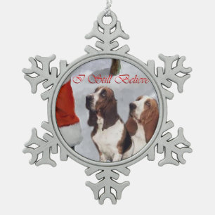 Ornement Flocon De Neige Noël de Basset Hound