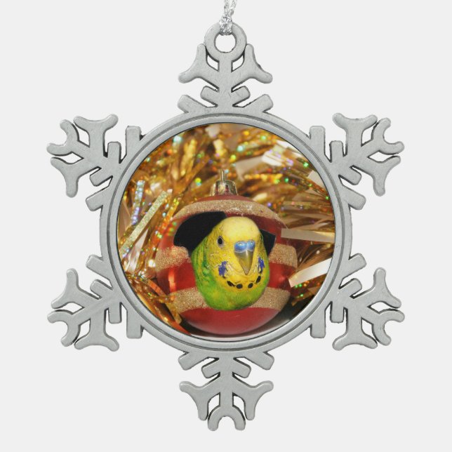 Ornement Flocon De Neige Noël de la perruche (Devant)