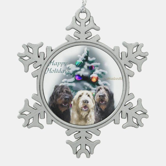 Ornement Flocon De Neige Noël de Labradoodle (Devant)