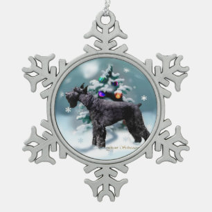 Ornement Flocon De Neige Noël de Schnauzer géant