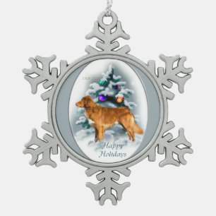 Ornement Flocon De Neige Noël de tintement de chien d'arrêt de canard de 