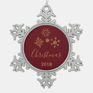 Ornement Flocon De Neige Noël des flocons d'or décoratifs
