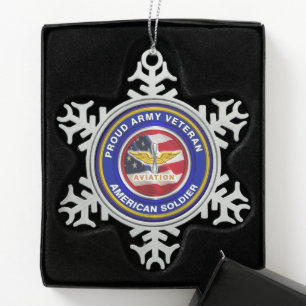 Ornement Flocon De Neige Noël des vétérans de l'aviation de l'Armée de terr