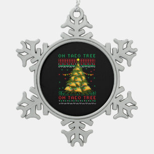 Ornement Flocon De Neige Noël mexicain, taco mexicain de Noël, mexicaine