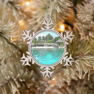 Ornement Flocon De Neige Noël personnalisé aux Maldives