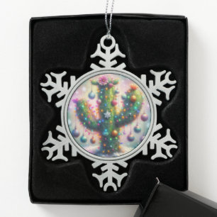 Ornement Flocon De Neige Noël Saguaro Cactus Whimsical Snowflakes
