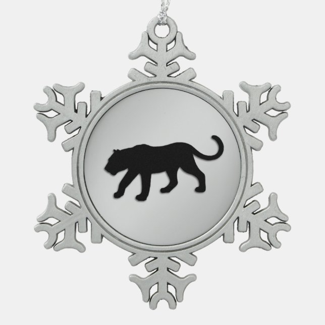 Ornement Flocon De Neige Noir Panther Xmas (Devant)