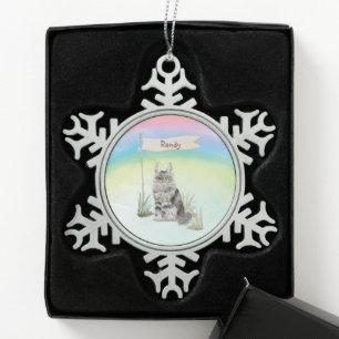 Ornement Flocon De Neige Nom Personnalisé Maine Coon Pet