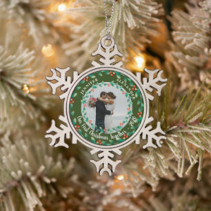 Ornement Flocon De Neige Nos premiers noël ensemble sainte photo
