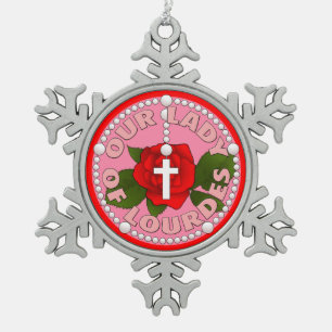 Ornement Flocon De Neige Notre Madame de Lourdes