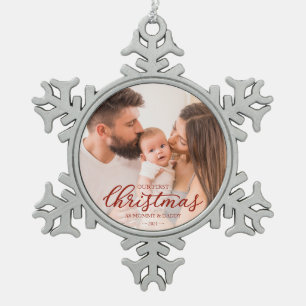 Ornement Flocon De Neige Notre premier Noël en tant que maman et papa Photo