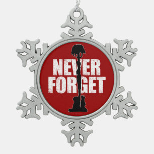 Ornement Flocon De Neige N'oubliez jamais (le Jour du Souvenir)