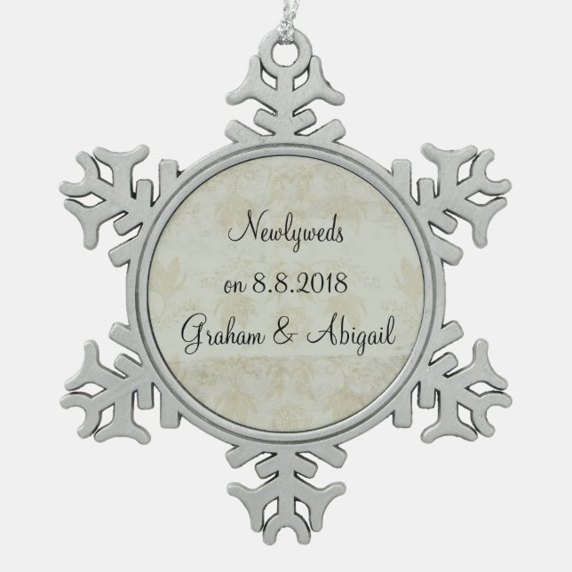 Ornement Flocon De Neige Nouveaux mariés (Devant)
