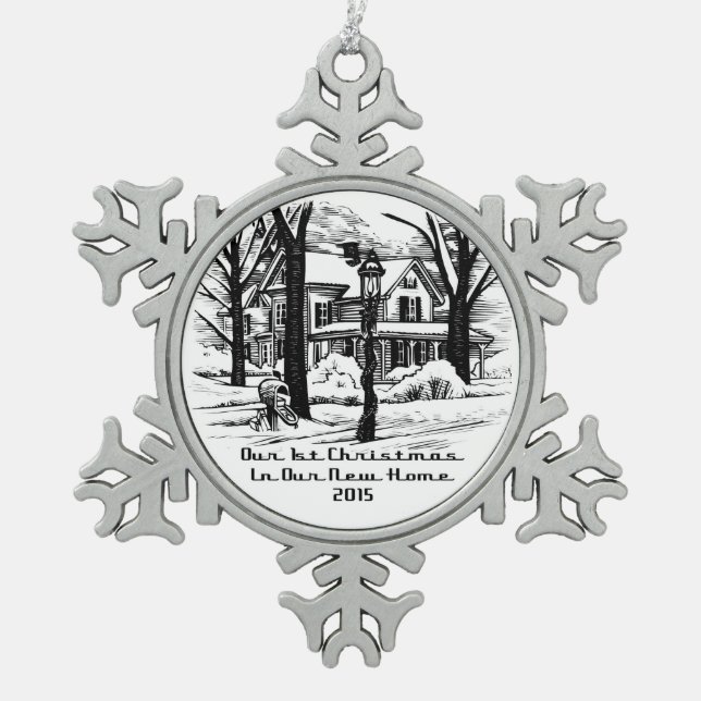 Ornement Flocon De Neige Nouvelle maison 2015 notre ęr Noël (Devant)