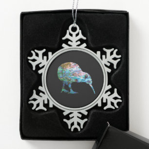 ORNEMENT FLOCON DE NEIGE NOUVELLE-ZÉLANDE KIWI SIMPLE PAUA