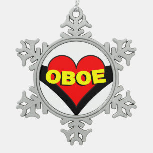 Ornement Flocon De Neige Oboe sur le coeur