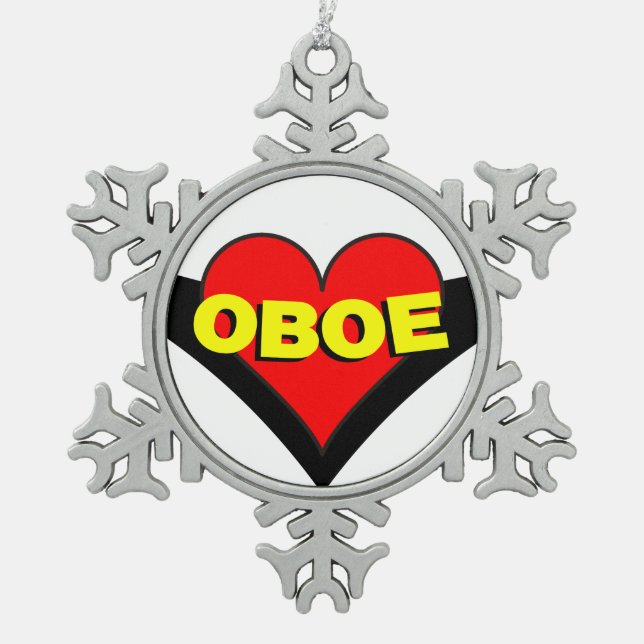 Ornement Flocon De Neige Oboe sur le coeur (Devant)