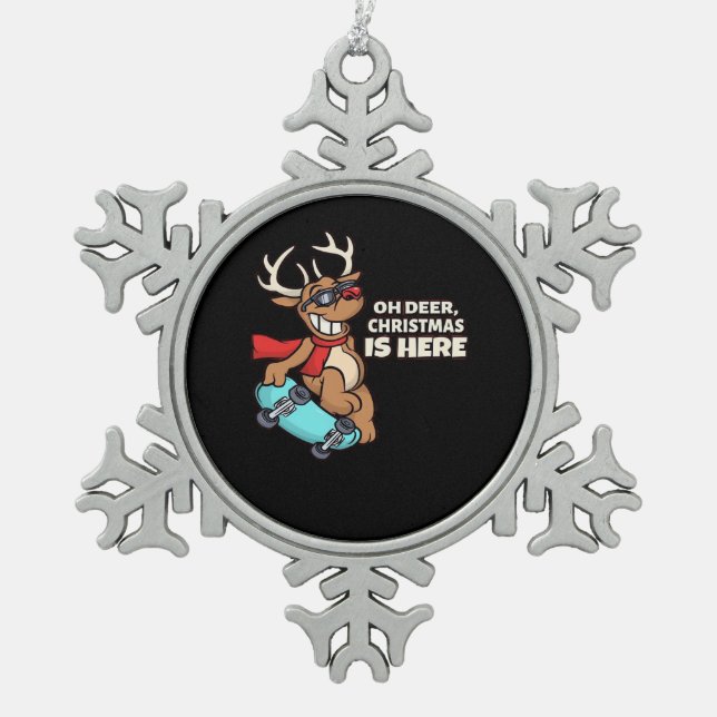 Ornement Flocon De Neige Oh Deer Christmas Celebration Holiday Design  (Devant)