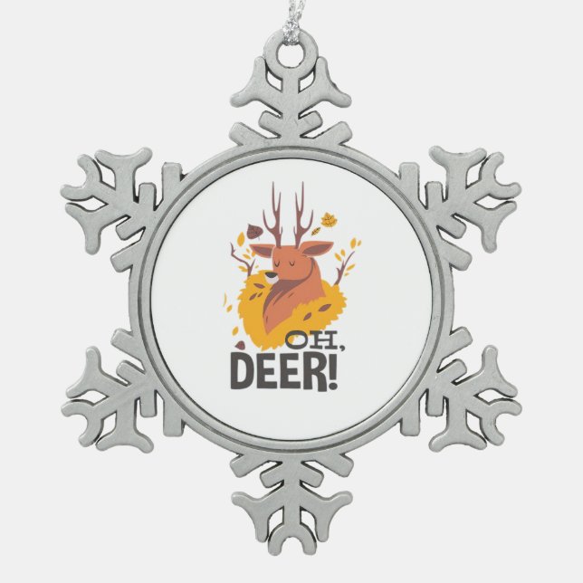 Ornement Flocon De Neige Oh Deer Contemporary Minimal Look  (Devant)