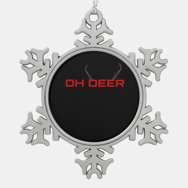 Ornement Flocon De Neige Oh Deer Minimal Aesthetic Vibe  (Devant)