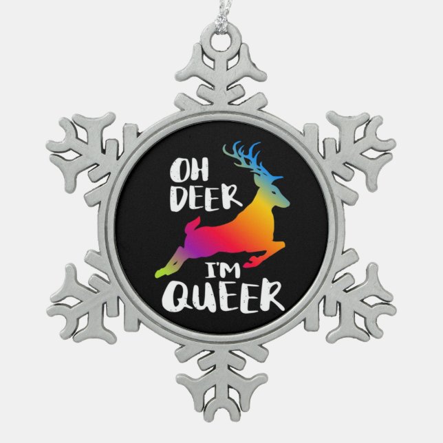 Ornement Flocon De Neige Oh Deer Queer Pride Minimal Artistic Style  (Devant)