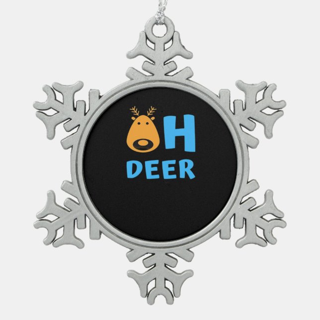 Ornement Flocon De Neige Oh Deer Retro Holiday Vibe  (Devant)