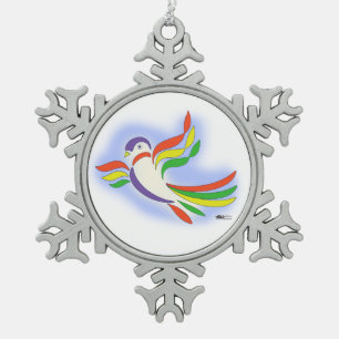 Ornement Flocon De Neige Oiseau stylisé Pigeon