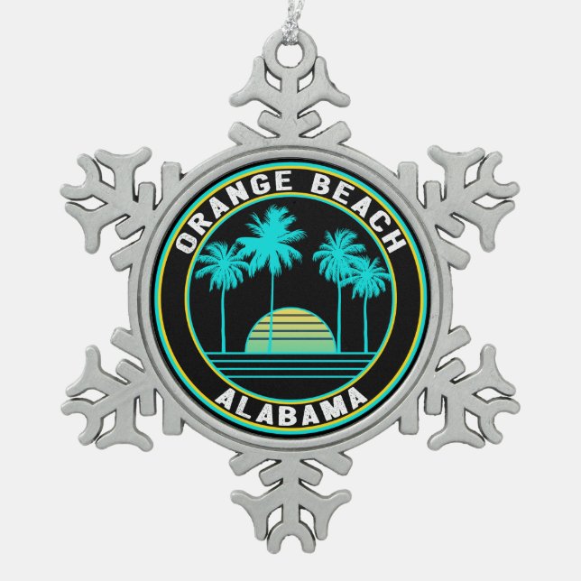 Ornement Flocon De Neige Orange Beach Alabama (Devant)