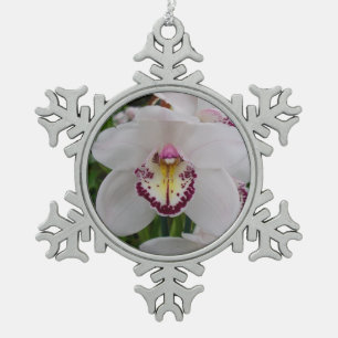 Ornement Flocon De Neige Orchidée blanche II Élégante florale
