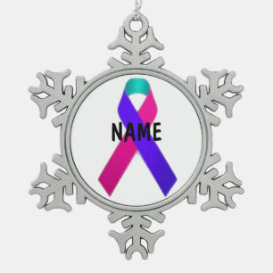 Ornement Flocon De Neige Ornement commémoratif du cancer de la thyroïde
