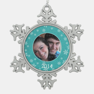 Ornement Flocon De Neige Ornement de flocons de neige turquoises