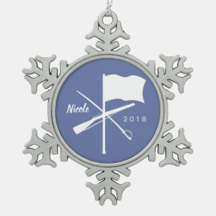 Ornement Flocon De Neige Ornement de garde du drapeau