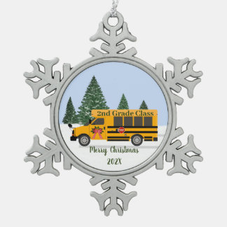 Ornement Flocon De Neige Ornement de la classe de bus de l'école de profess