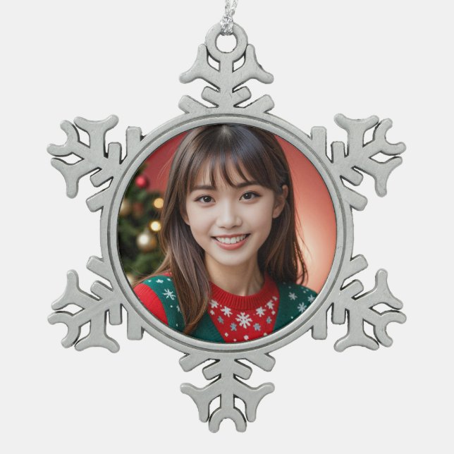 Ornement Flocon De Neige Ornement de Noël Amy (Devant)