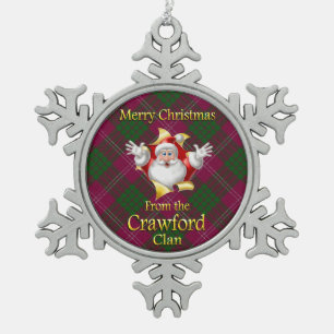 Ornement Flocon De Neige Ornement de Noël du clan écossais Crawford