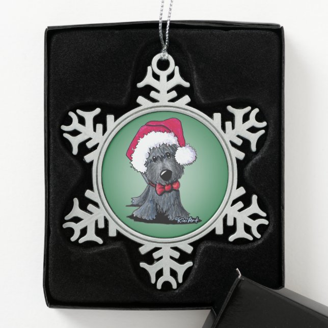 Ornement Flocon De Neige Ornement de Noël Scottie (Boîte)
