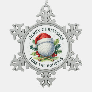 Ornement Flocon De Neige Ornement de Noël sur le thème du golf pour l'arbre