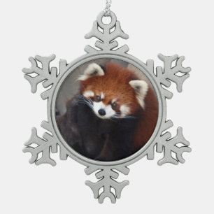 Ornement Flocon De Neige Ornement de panda rouge