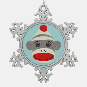Ornement Flocon De Neige Ornement de visage de singe de chaussette