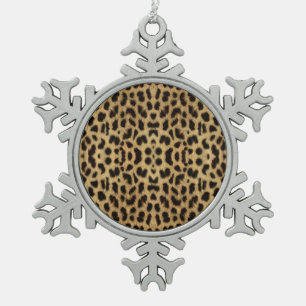 Ornement Flocon De Neige Ornement Empreinte de léopard Snowflake