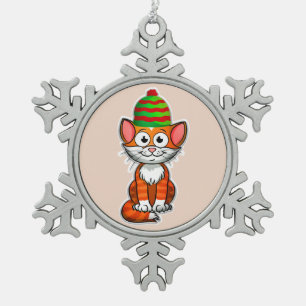 Ornement Flocon De Neige ornement en étain de noël kitty