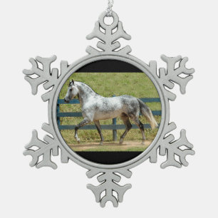 Ornement Flocon De Neige Ornement gris de Noël d'étalon de Mangalarga