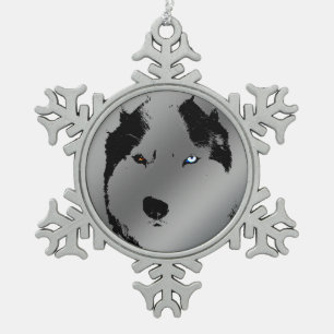 Ornement Flocon De Neige Ornement Husky Sibérie Husky Décor de vacances