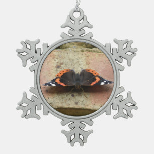 Ornement Flocon De Neige Ornement papillon de l'amiral rouge