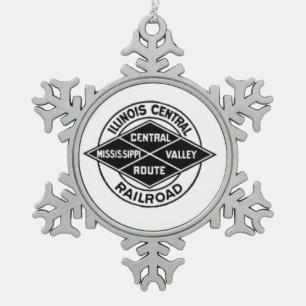 Ornement Flocon De Neige Ornement vintage de logo de chemin de fer central