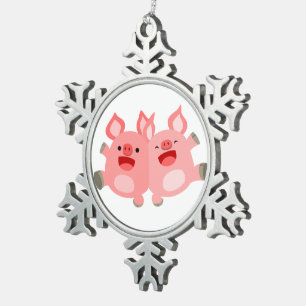 Ornement Flocon De Neige OUI ! ! Ornement d'égout de cochons de carton mign